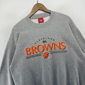 Vintage Cleveland browns Sweatshirt Men's Large Gray Crewneck Graphic Spellout